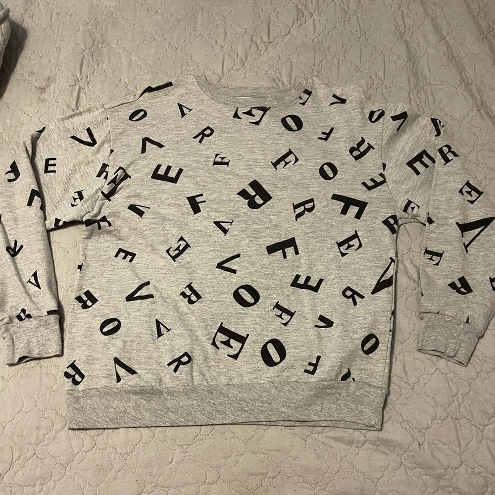 So fire sweater, grey w/block letters, Size S